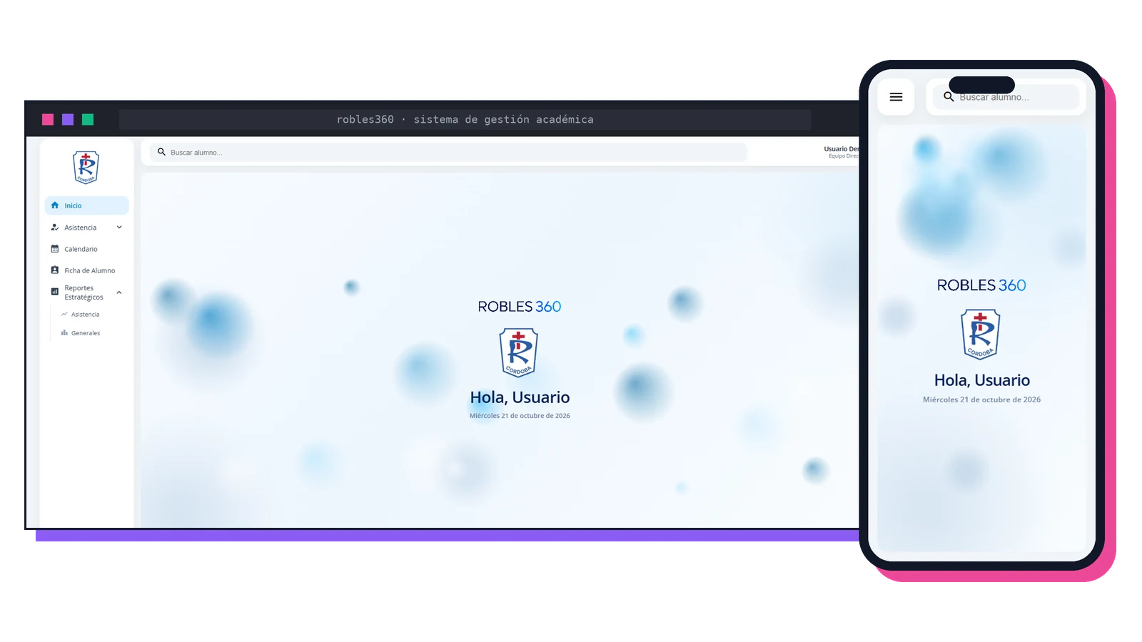 Robles 360 – panel de inicio